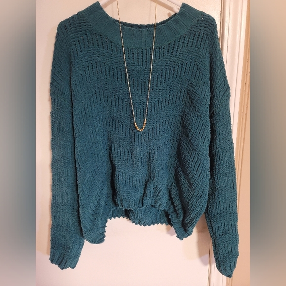 POL Teal Chenille Sweater - Picture 3 of 4